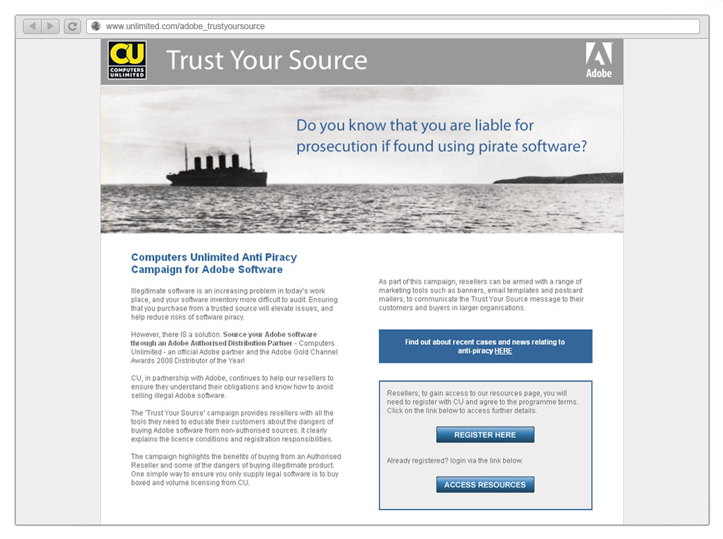 Adobe Microsite